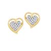 Image 1 : 0.1 CTW Natural Diamond Milgrain Heart Cluster Earrings 10K Yellow Gold