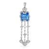 Image 1 : 14KWhite Gold 7.76CTW Topaz & Diamond Slider w/ Chain - REF-142K5R
