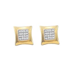 0.1 CTW Natural Diamond Kite Square Stud Earrings 10K Yellow Gold