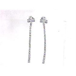 14K White Gold 0.91CTW Diamond Earring - REF-98R5K