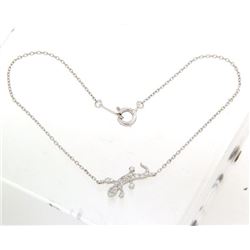 18K White Gold 0.16CTW Diamond Chain Bracelet - REF-33M3F