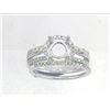 Image 1 : 14K White Gold 0.73CTW Diamond Wedding Ring Set - REF-86R6K