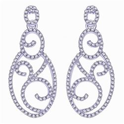 0.34 CTW 14K White Gold Ladies Earring - REF-33X3Y