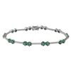 Image 1 : 14K White Gold 2.43CTW Ladies Emerald Bracelet - REF-130K6R