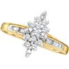 Image 1 : 0.1 CTW Natural Diamond Cluster Ring 10K Yellow Gold