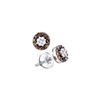 Image 1 : 0.33 CTW Cognac-brown Colored Diamond Cluster Stud Earrings 10K White Gold