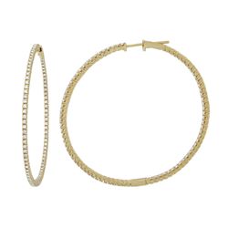 14K Yellow Gold 1.21CTW Diamond Hoop Earring - REF-130N2A