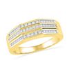 Image 1 : 0.25 CTW Natural Diamond Flat Side Arched Band 10K Yellow Gold
