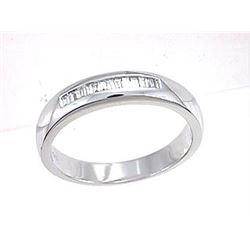 18K White Gold 0.19CTW Baguette Gent's Ring - REF-84M2F