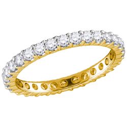 1 CTW Pave-set Diamond Bridal Anniversary Eternity Band 14K Yellow Gold