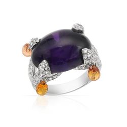 Genuine 15.15 TCW 18K White Gold Ladies Ring - REF-221K4R