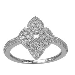 14K White Gold 0.43CTW Diamond Rings - REF-49A7N