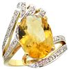 Image 1 : Natural 5.76 ctw citrine & Diamond Engagement Ring 14K Yellow Gold - REF-92Z7Y