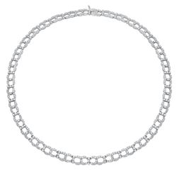 14K White Gold 10.94CTW Diamond Necklace - REF-832K3R