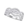 Image 1 : 0.25 CTW Natural Diamond Wave Crossover Band 10K White Gold