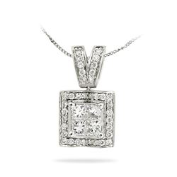 0.75 CTW 14K White Gold Ladies Slider with Chain - REF-120A6N