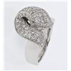 Image 1 : Twist Pave-set Diamond Ring in 18K White Gold - REF-255K2R