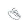 Image 1 : 0.05 CTW Natural Diamond-accent Dolphin Nautical Animal Fine Right-hand Ring 10K White Gold