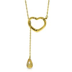 Genuine 2.25 ctw Citrine Necklace Jewelry 14KT Yellow Gold - REF-32F9Z