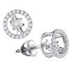 Image 1 : 0.2 CTW Natural Diamond Moving Twinkle Solitaire Stud Screwback Earrings 10K White Gold