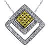 Image 1 : 14KTwoTone Gold 1.41CTW Diamond&Sapphire Pendant w/ Chain - REF-103M4F