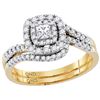 Image 1 : 0.5 CTW Princess Natural Diamond Bridal Engagement Ring 14K Yellow Gold
