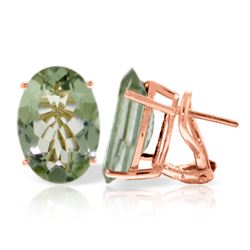 Genuine 15.1 ctw Green Amethyst Earrings Jewelry 14KT Rose Gold - REF-59N6R