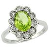 Image 1 : Natural 2.73 ctw Peridot & Diamond Engagement Ring 10K White Gold - REF-70R6Z