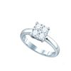 Image 1 : 0.16 CTW Natural Diamond Cluster Bridal Engagement Ring 18K White Gold