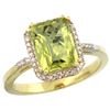Image 1 : Natural 2.63 ctw Lemon-quartz & Diamond Engagement Ring 10K Yellow Gold - REF-31Y9X