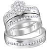 Image 1 : 0.76 CTW His & Hers Natural Diamond Matching Bridal Ring 14K White Gold