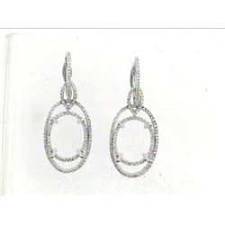 14K White Gold 0.7CTW Ladies Diamond Earring - REF-80A9N