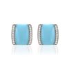 Image 1 : 14KWhite Gold 5.37CTW Turquoise & Diamond Earring - REF-103Y5X
