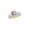 Image 1 : 1.23 CTW Cognac-brown Colored Diamond Bridal Engagement Ring 14K Yellow Gold