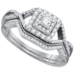 0.5 CTW Natural Diamond Bridal Engagement Ring 10K White Gold