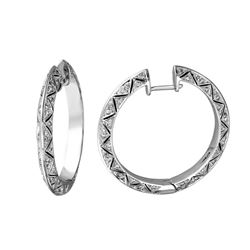 Genuine 0.83 TCW 14K White Gold Ladies Earring - REF-150X7Y