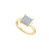 Image 1 : 0.1 CTW Natural Diamond Square Cluster Ring 10K Yellow Gold