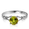 Image 1 : Genuine 0.87 ctw Peridot & Diamond Ring Jewelry 14KT White Gold - REF-28X2M