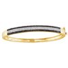 Image 1 : 1.40 CTW Black Colored Diamond Bangle Bracelet 14K Yellow Gold