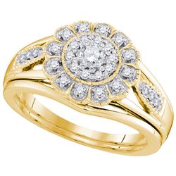 0.33 CTW Natural Diamond Bridal Engagement Ring 10K Yellow Gold