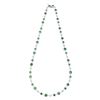 Image 1 : 14K Gold 10.69 CTW Emerald & Diamond Necklace - REF-436N6A