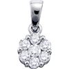 Image 1 : 0.11 CTW Natural Diamond Cluster Pendant 14K White Gold