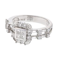 14K White Gold 1.16CTW Diamond Fashion Ring - REF-150A6N