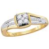 Image 1 : 0.25 CTW Natural Diamond Cluster Ring 10K Yellow Gold