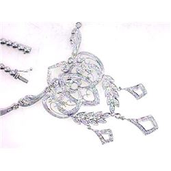 18K White Gold 1.63CTW Diamond Necklace - REF-551A4N