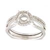 Image 1 : 14K White Gold 0.6CTW Diamond Wedding Ring Set - REF-96M3F