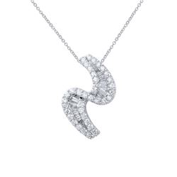 18K Gold 0.95 CTW Diamond & Baguette Necklace - REF-144Y2X