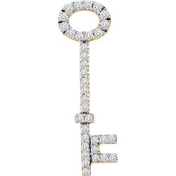 0.5 CTW Natural Diamond Key Love Pendant 14K White Gold