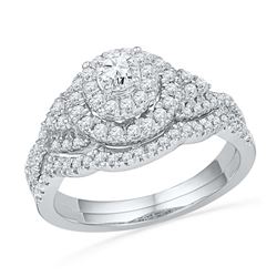 0.75 CTW Natural Diamond Bridal Engagement Ring 10K White Gold