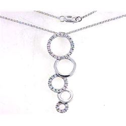 14K White Gold 0.5CTW Diamond Necklace - REF-67A3N